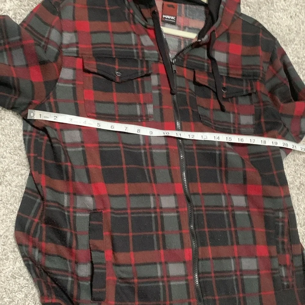 Y2K Tony Hawk Red Plaid Zip Up Hoodie - Picture 7 of 7